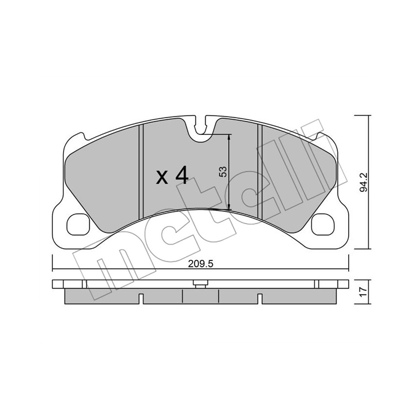 포르쉐 카이엔 3.6 92A 10-현재 METELLI 앞쪽 브레이크패드 305M