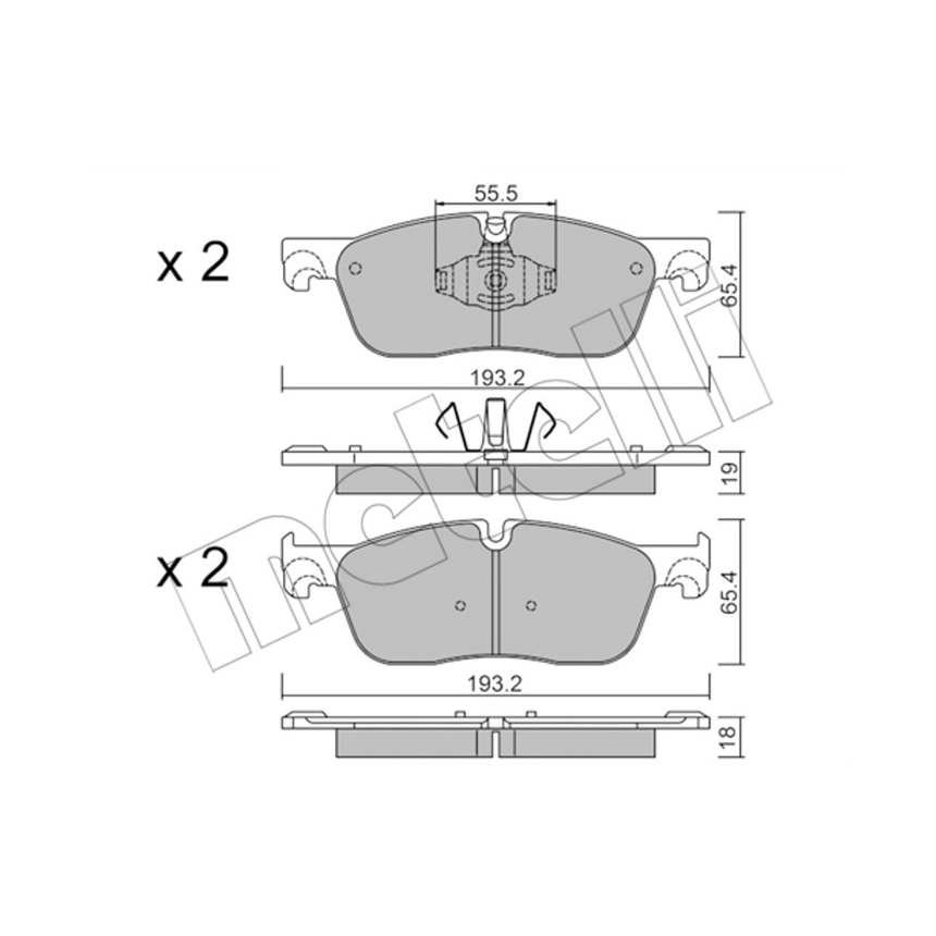 재규어 XE 2.0 15-현재 METELLI 앞쪽 브레이크패드 I763