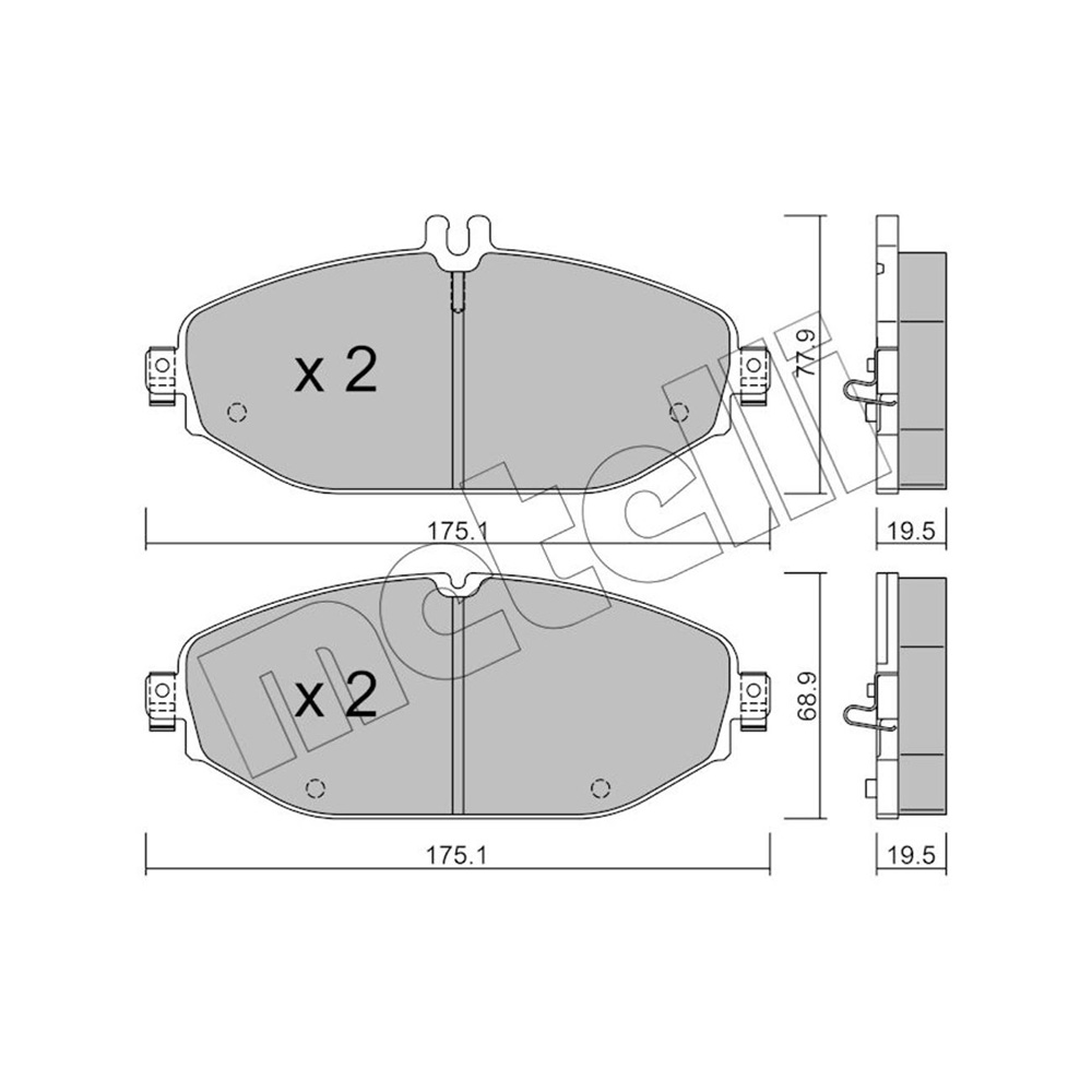 벤츠 C300 C205 15-18년 METELLI 앞쪽 브레이크패드 AO33