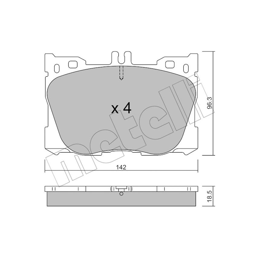 벤츠 GLC300e C253 19-현재 METELLI 앞쪽 브레이크패드 8M38