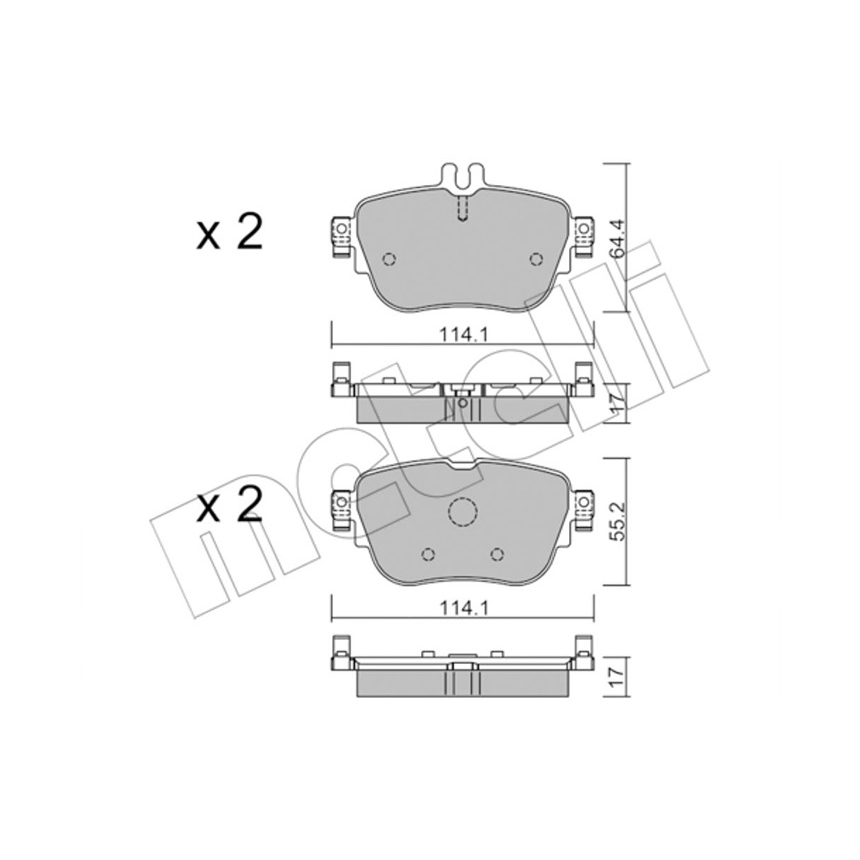 벤츠 E220d C238 16-현재 METELLI 뒤쪽 브레이크패드 LA17