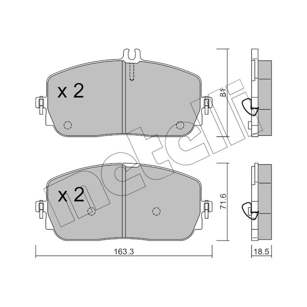 벤츠 A220 W177 18-현재 METELLI 앞쪽 브레이크패드 J17C