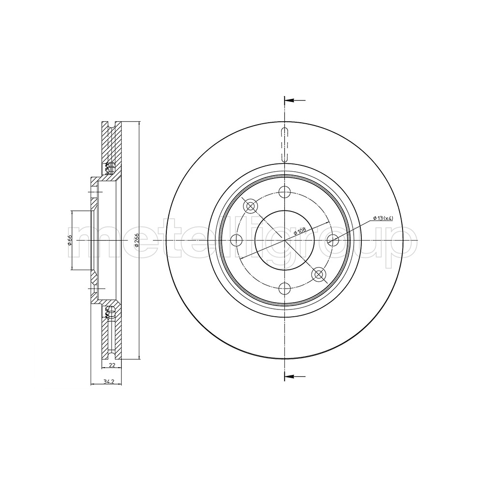 푸조 206 2.0 S16 00-07년 METELLI 앞세트 브레이크디스크 51SW