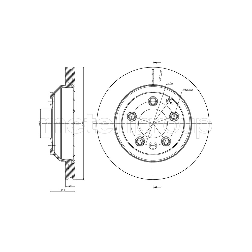 포르쉐 카이엔 3.6 9PA 02-10년 METELLI 뒤세트 브레이크디스크 0U13