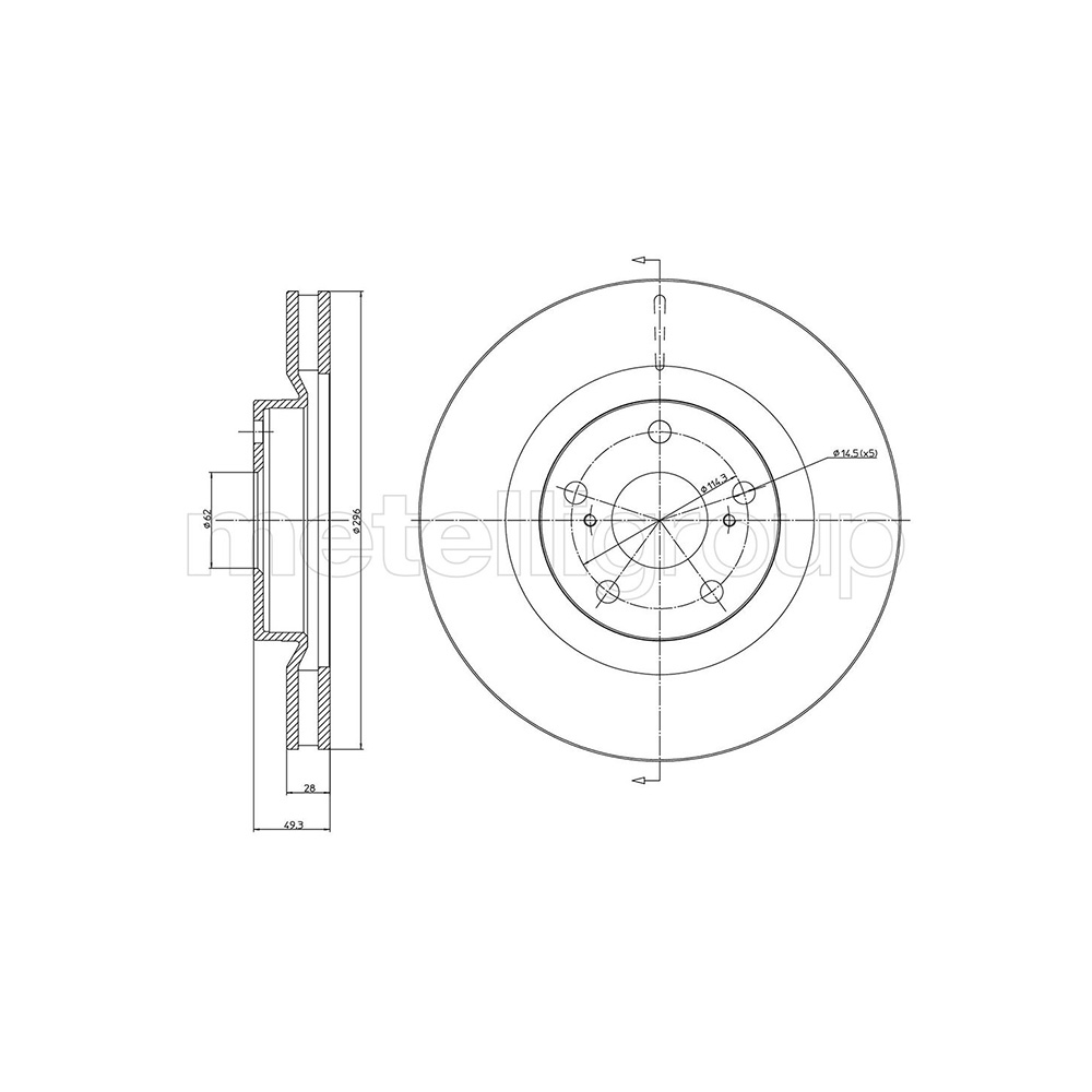 토요타 캠리 3.5 11-현재 METELLI 앞세트 브레이크디스크 NA67