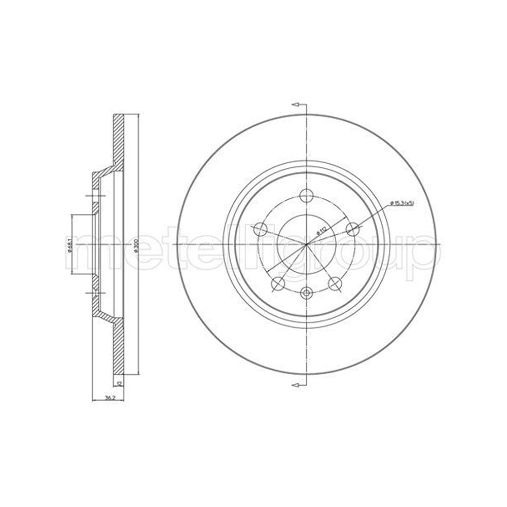 아우디 A4 2.0 TFSI 8K 07-15년 METELLI 뒤세트 브레이크디스크 VYE4