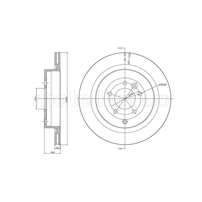 랜드로버 디스커버리 3.0 SDV6 L319 04-18년 METELLI 뒤세트 브레이크디스크 TFBH