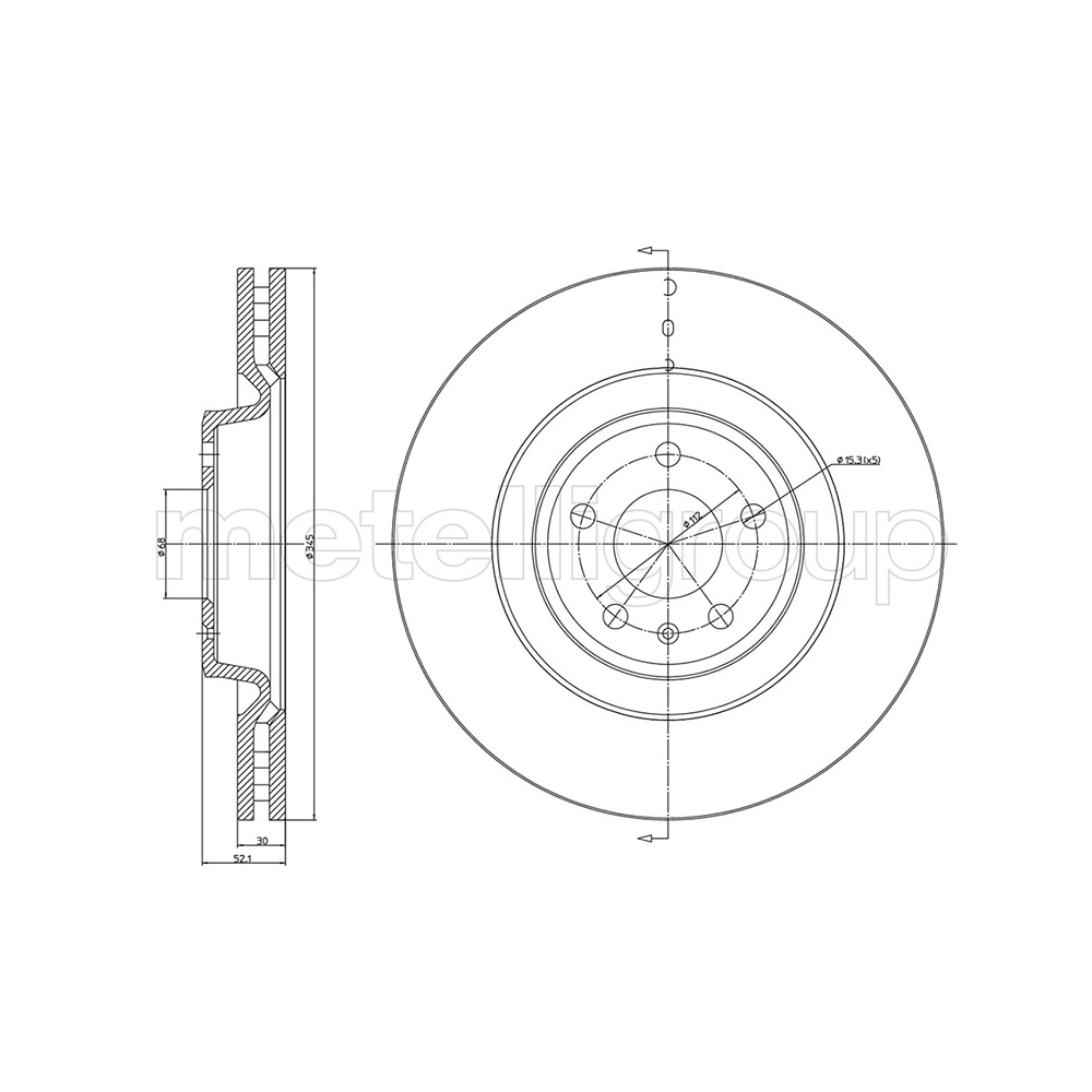 아우디 A4 2.0 TFSI 8K 07-15년 METELLI 앞세트 브레이크디스크 RGR4