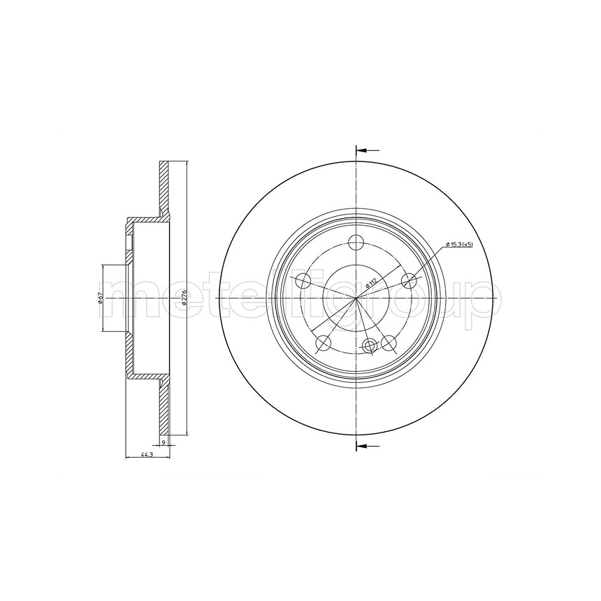 벤츠 B160d W246 13-18년 METELLI 뒤세트 브레이크디스크 6ADF