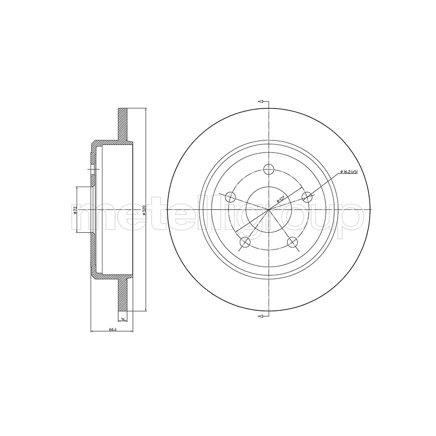 지프 그랜드 체로키 5.7 WH 04-10년 METELLI 뒤세트 브레이크디스크 50NI