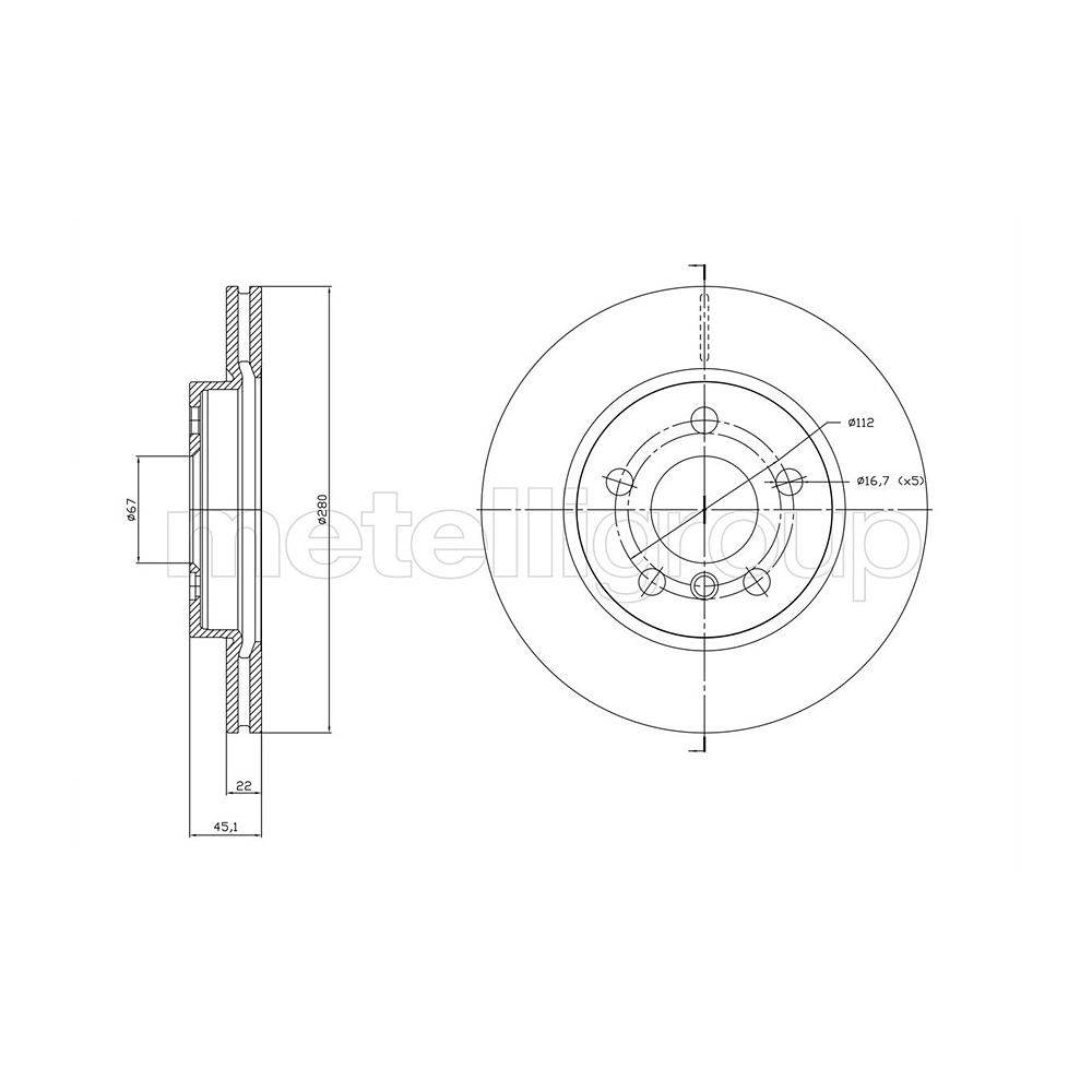 미니 쿠퍼 One D F55 13-현재 METELLI 앞세트 브레이크디스크 7IS2