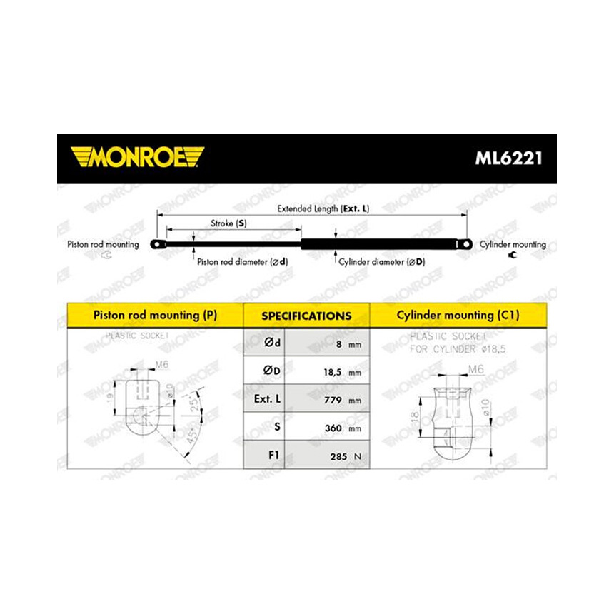 폭스바겐 골프 1.2 TSI 5G1 12-현재 MONROE 본넷쇼바 SDK3