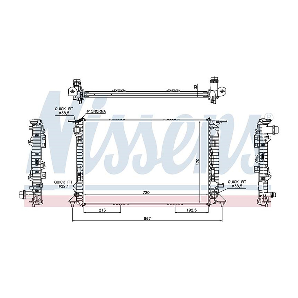 아우디 A7 3.0 TFSI 4G 10-18년 NISSENS 라디에이터 GEB1