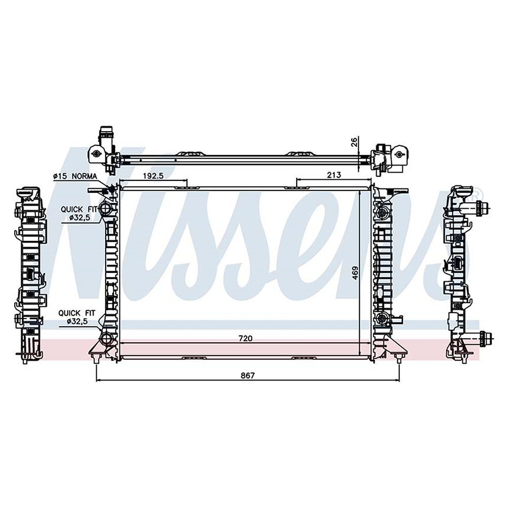 아우디 A7 2.0 TFSI 4G 10-18년 NISSENS 라디에이터 AVEJ