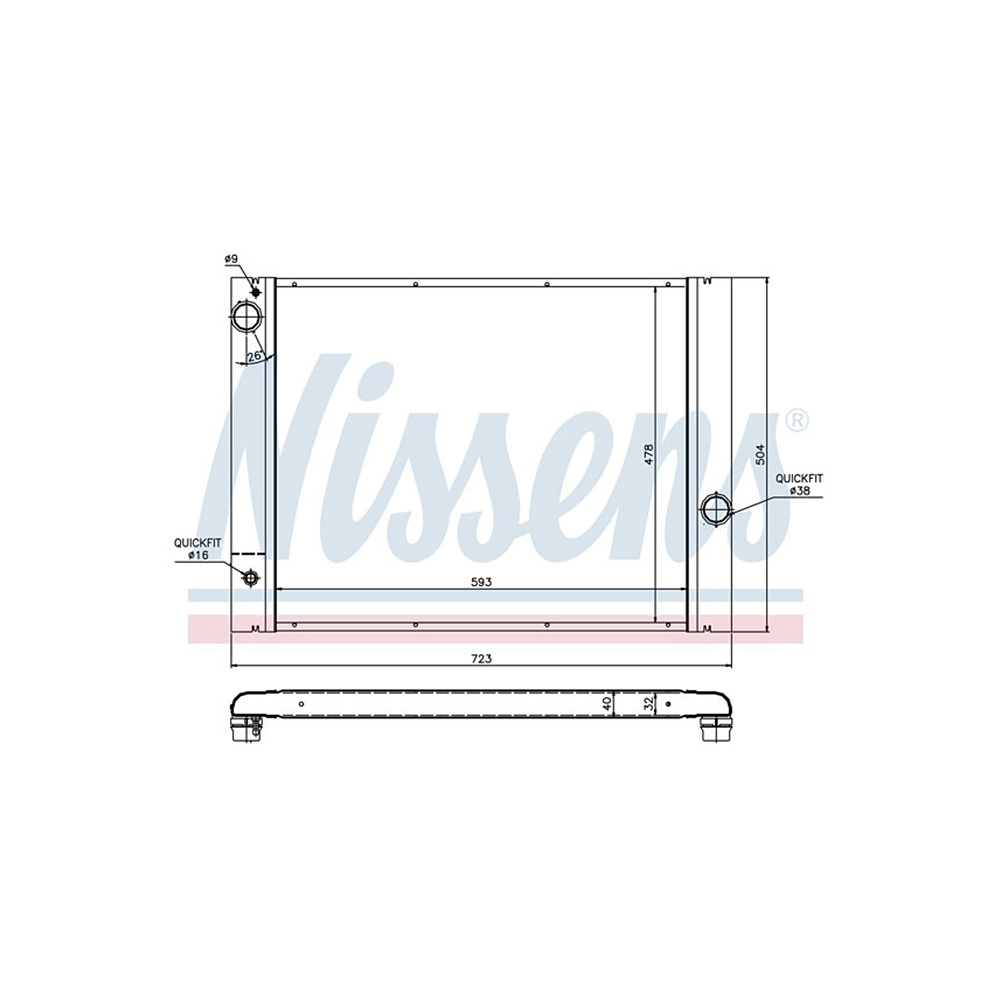 BMW 740i Li E65 E66 05-08년 NISSENS 라디에이터 8KN5