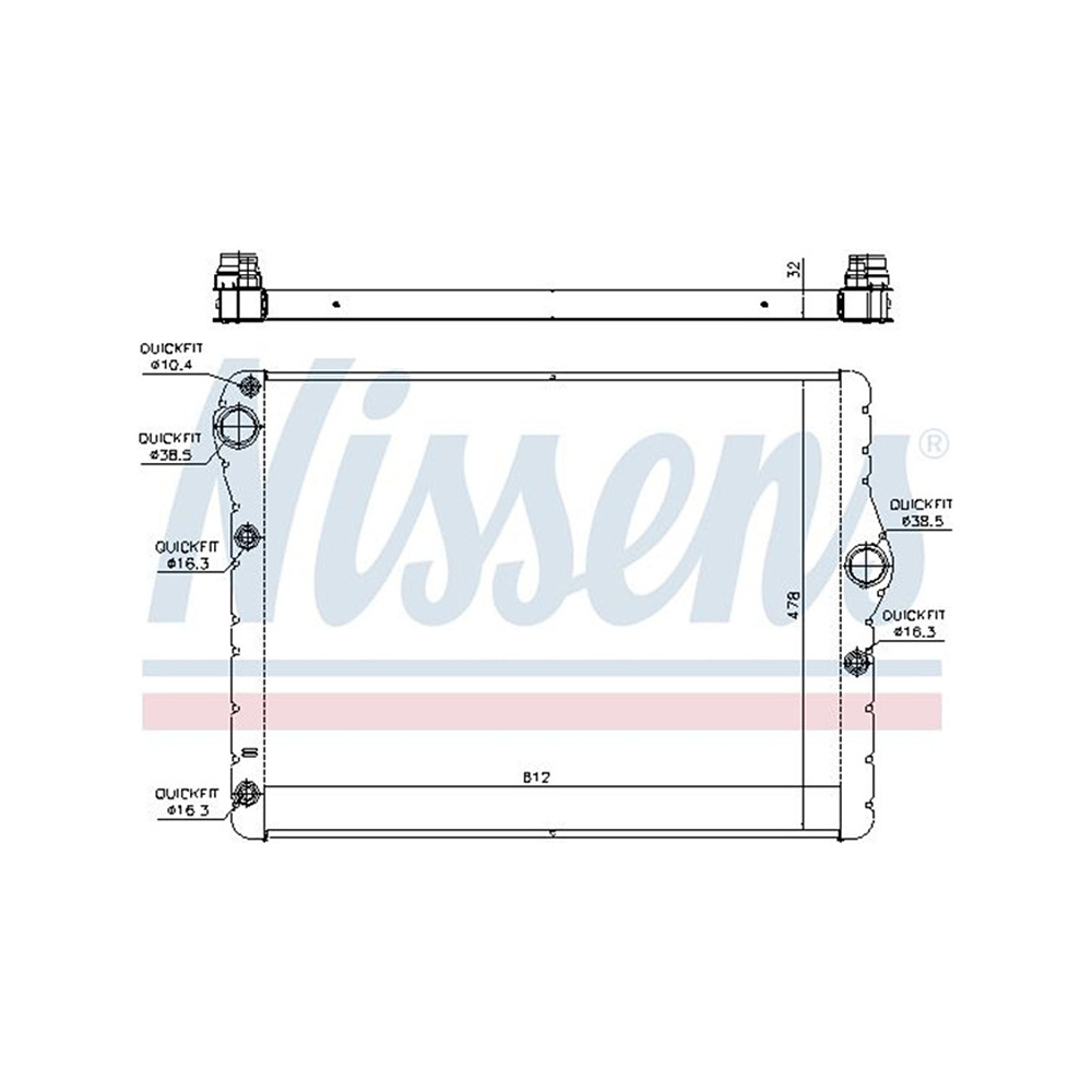 BMW 750d F01 12-15년 NISSENS 라디에이터 K01W