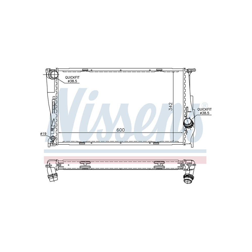 BMW X1 25d E84 09-15년 NISSENS 라디에이터 QLX3