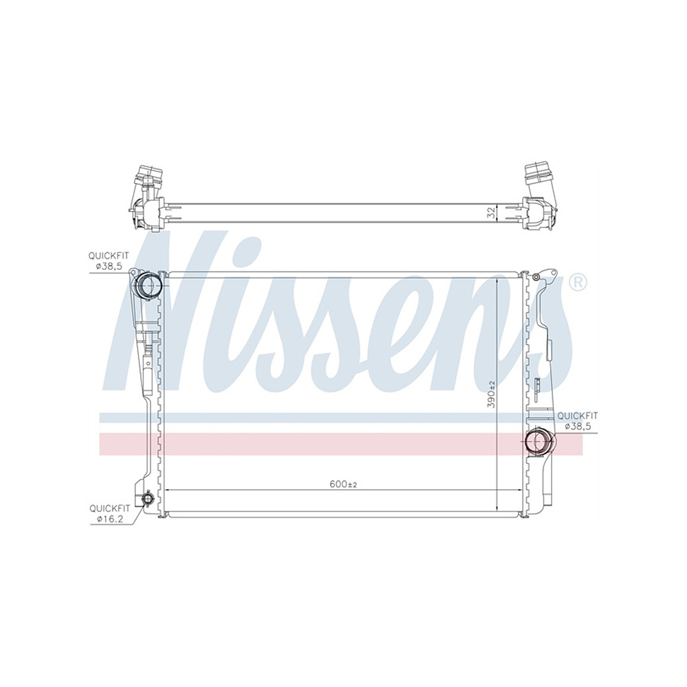 BMW X3 20d F25 10-17년 NISSENS 라디에이터 6K2S