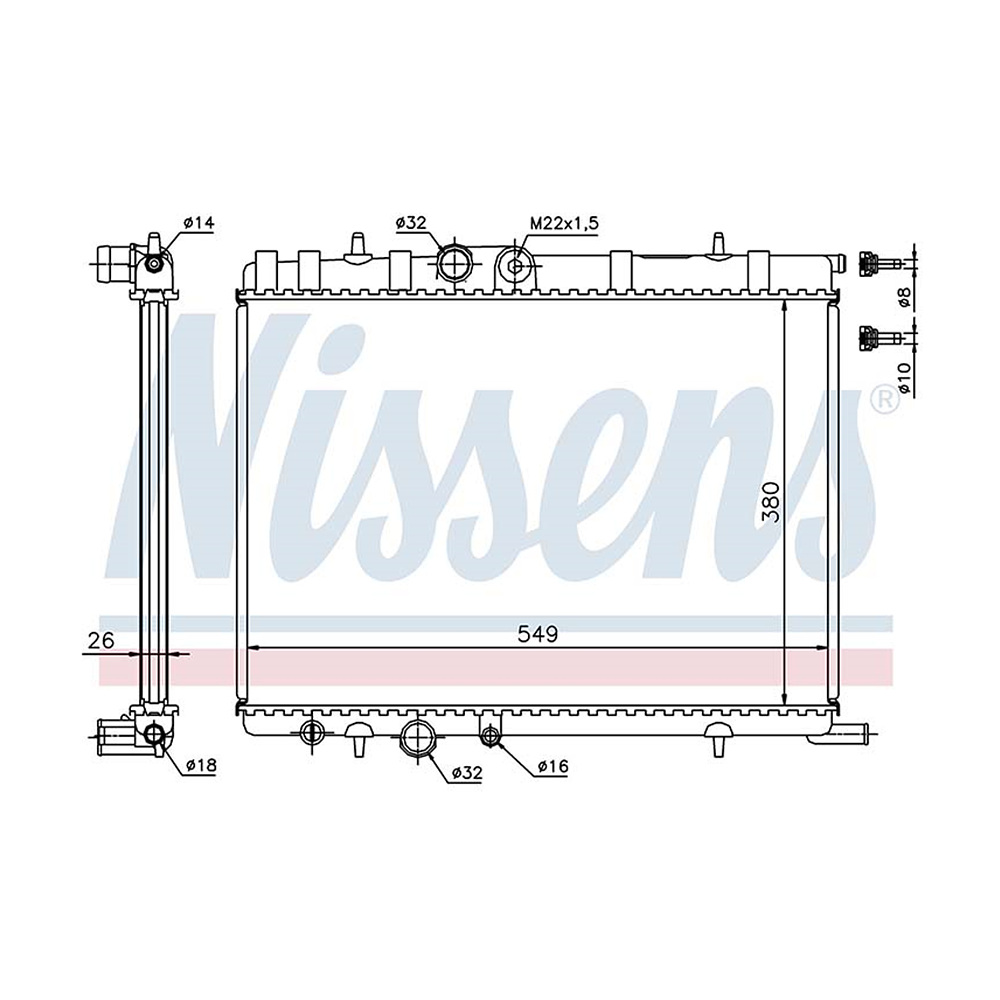 푸조 206 2.0 RC 98-09년 NISSENS 라디에이터 QCIK