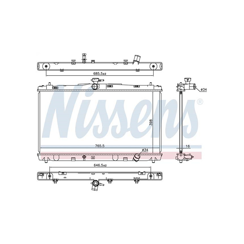 토요타 캠리 2.5 11-현재 NISSENS 라디에이터 4FKR
