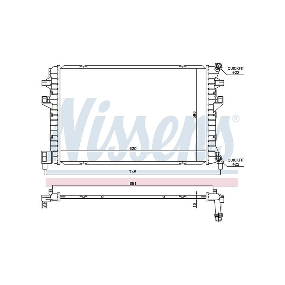 폭스바겐 골프 1.2 TSI 5G1 12-현재 NISSENS 라디에이터 UONO