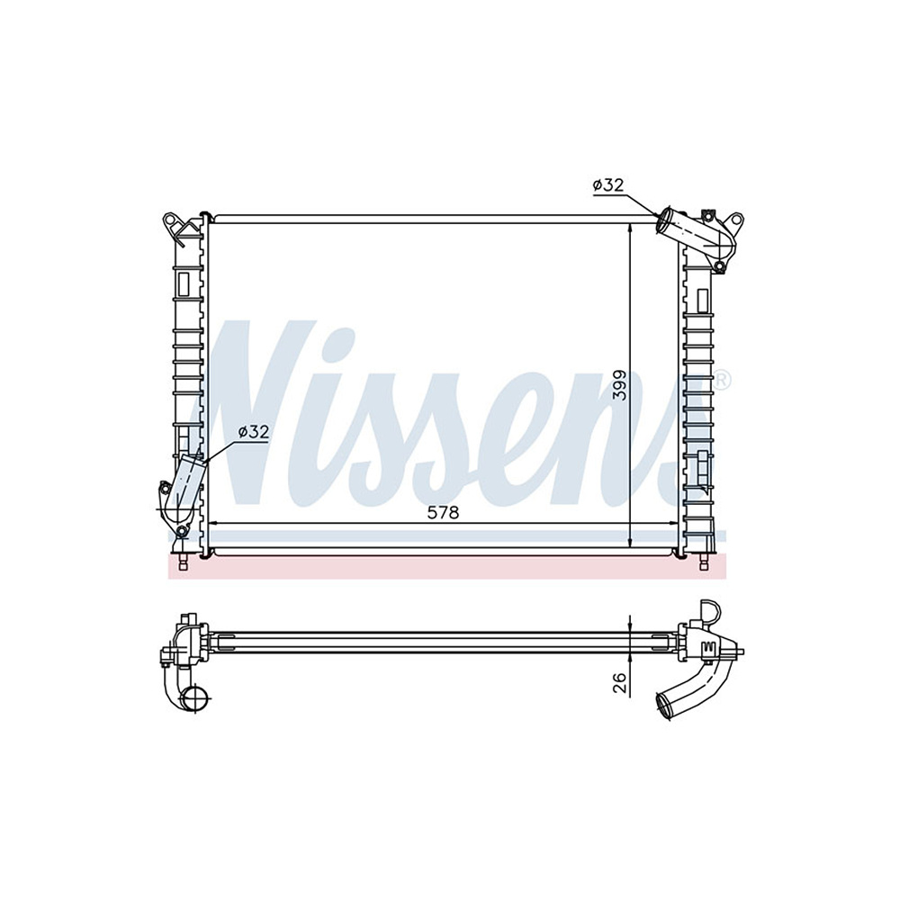 미니 컨버터블 쿠퍼 S R52 04-08년 NISSENS 라디에이터 C74O