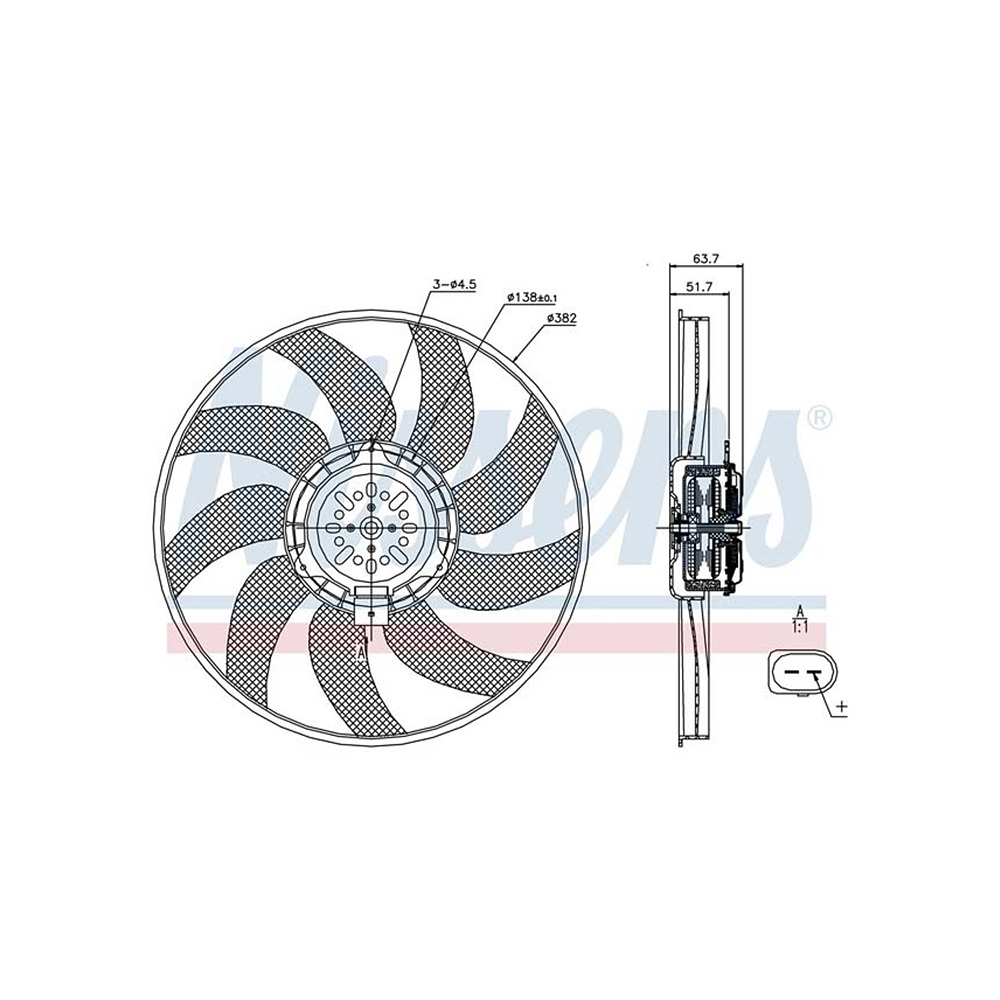 아우디 A4 3.2 FSI 8K 07-15년 NISSENS 라디에이터팬 3Q2S
