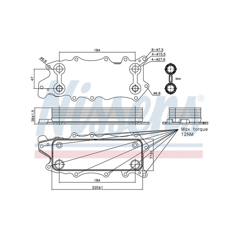 벤츠 G350d W463 11-18년 NISSENS 엔진 오일쿨러 AM7T