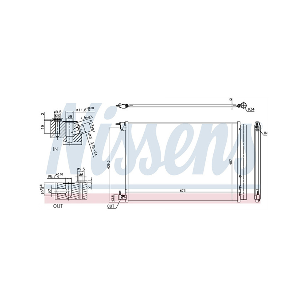 벤츠 S550 W222 13-17년 NISSENS 에어컨 콘덴서 6WK4