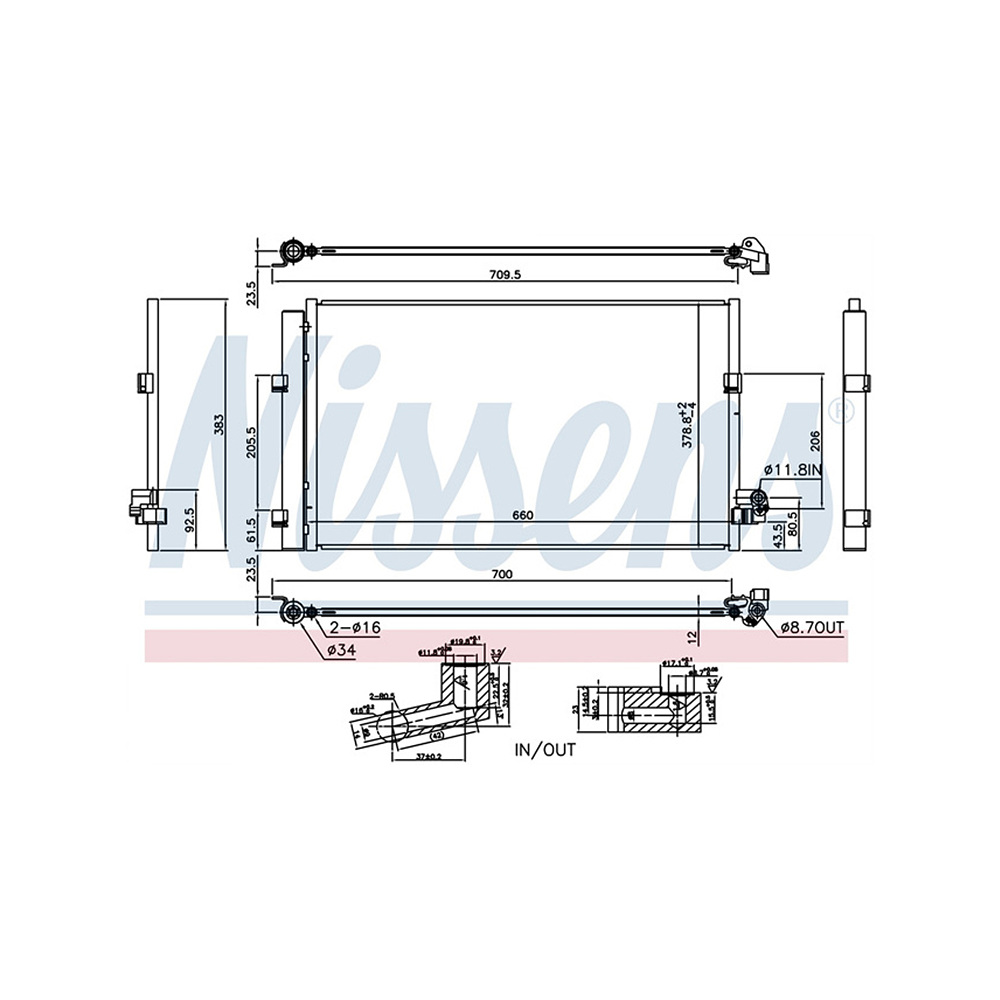 BMW 740d Ld Hybrid G11 G12 15-22년 NISSENS 에어컨 콘덴서 8LP7
