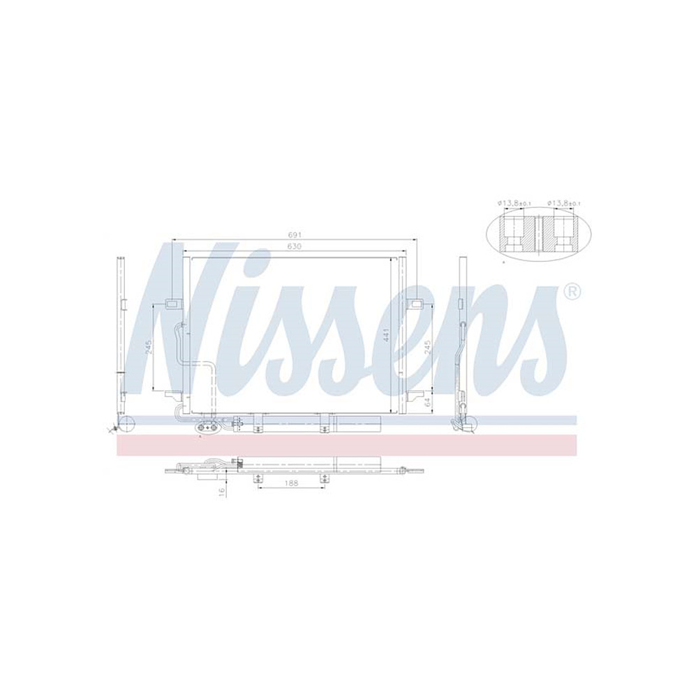 벤츠 E63 AMG W211 06-08년 NISSENS 에어컨 콘덴서 L3EB