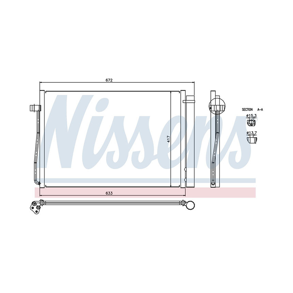 BMW 740i Li E65 E66 05-08년 NISSENS 에어컨 콘덴서 QIKM