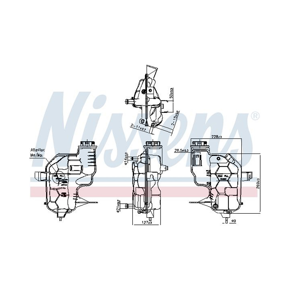 랜드로버 디스커버리 3.0 SDV6 L319 04-18년 NISSENS 냉각수 보조탱크 1RAS