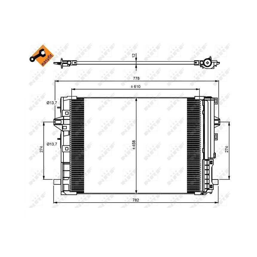 벤츠 B160d W246 13-18년 NRF 에어컨 콘덴서 LOP8