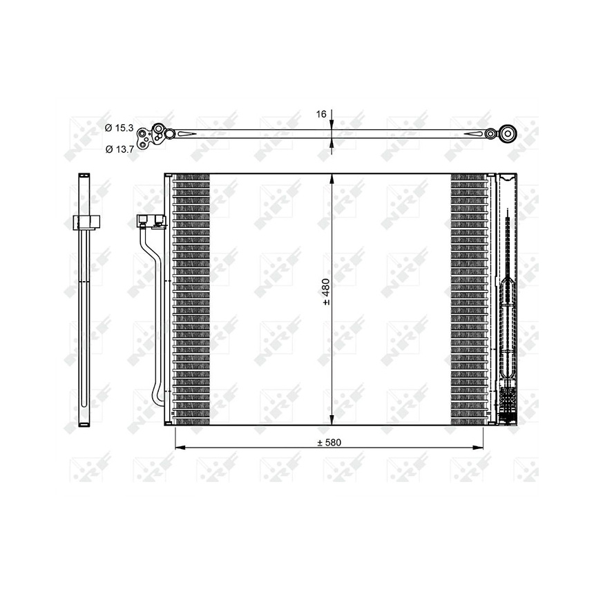 BMW 750d F01 12-15년 NRF 에어컨 콘덴서 5QB8