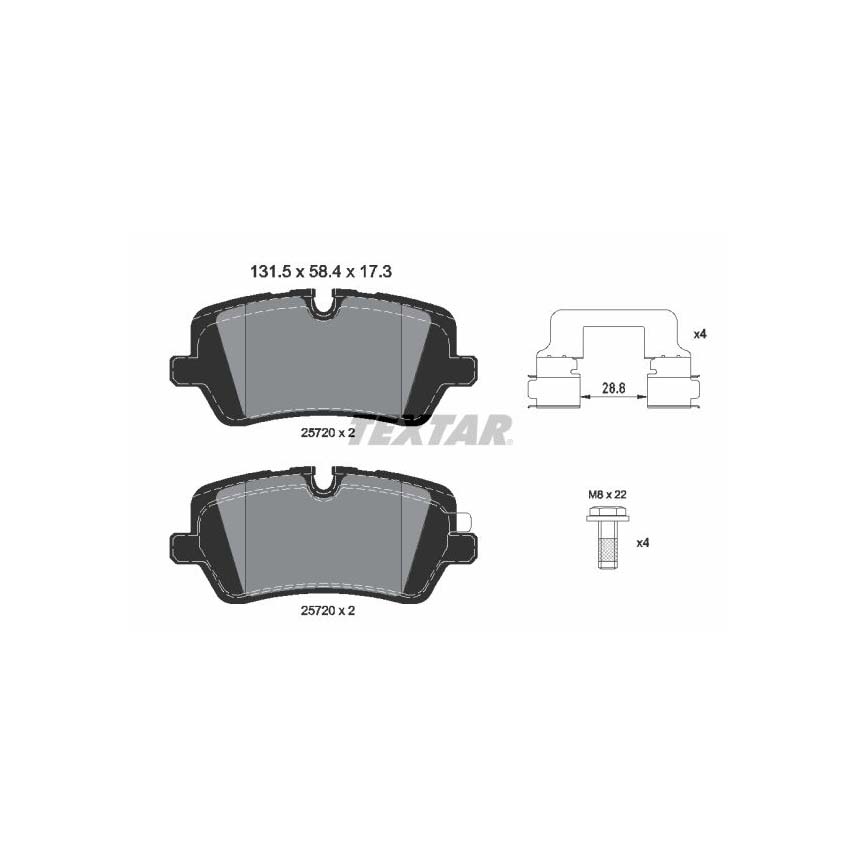 랜드로버 레인지로버 스포츠 3.0 SDV6 Hybrid L494 13-현재 TEXTAR 뒤쪽 브레이크패드 K54N