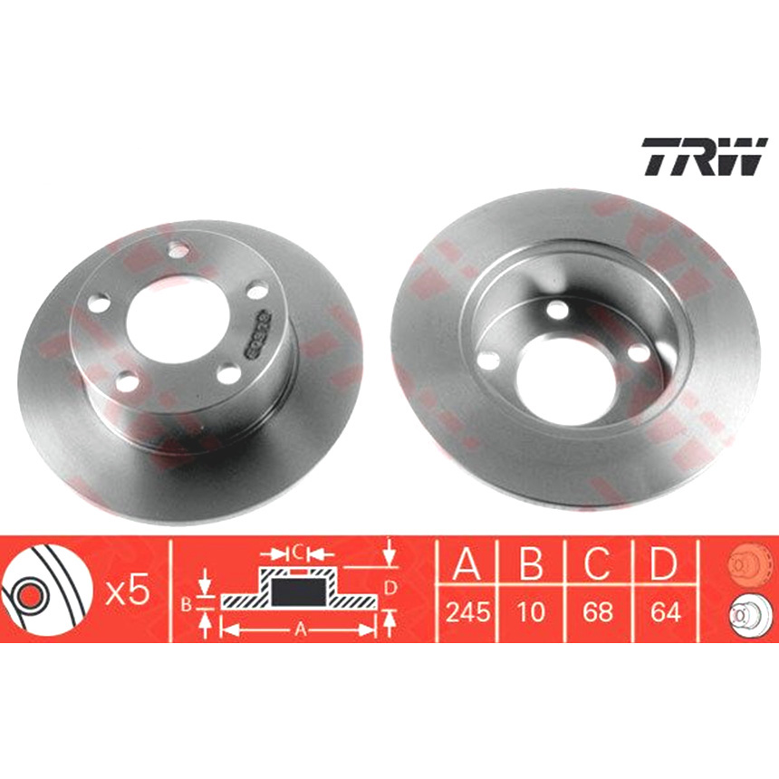 폭스바겐 파사트 1.8 T 3B3 00-05년 TRW 뒤세트 브레이크디스크 PH6P