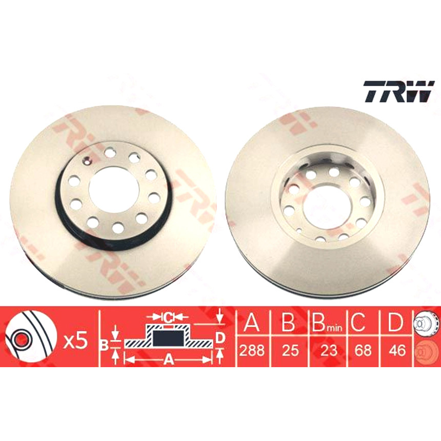 아우디 A4 3.0 8E 00-04년 TRW 앞세트 브레이크디스크 656U