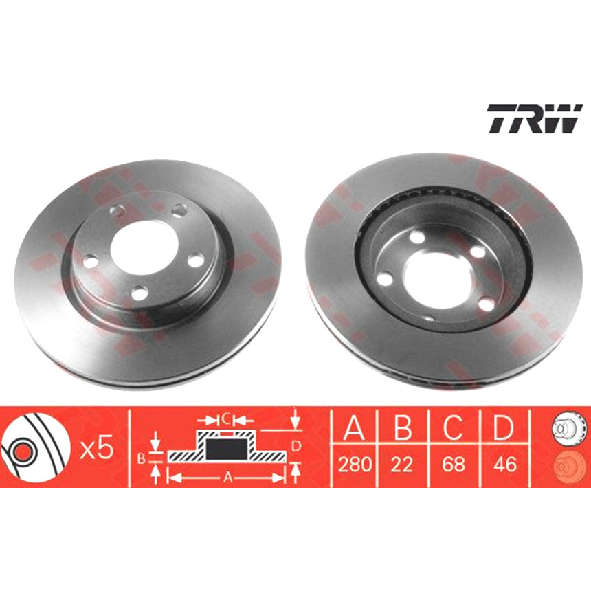 아우디 A4 3.0 8E 00-04년 TRW 앞세트 브레이크디스크 0AIA