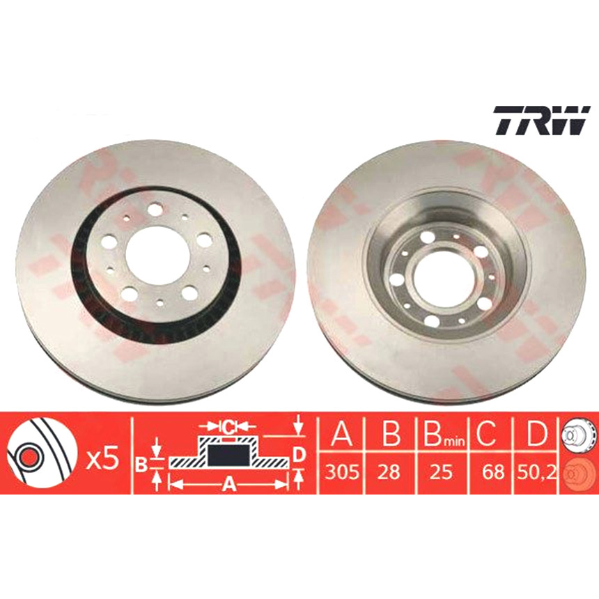 볼보 S60 T 00-10년 TRW 앞세트 브레이크디스크 316I
