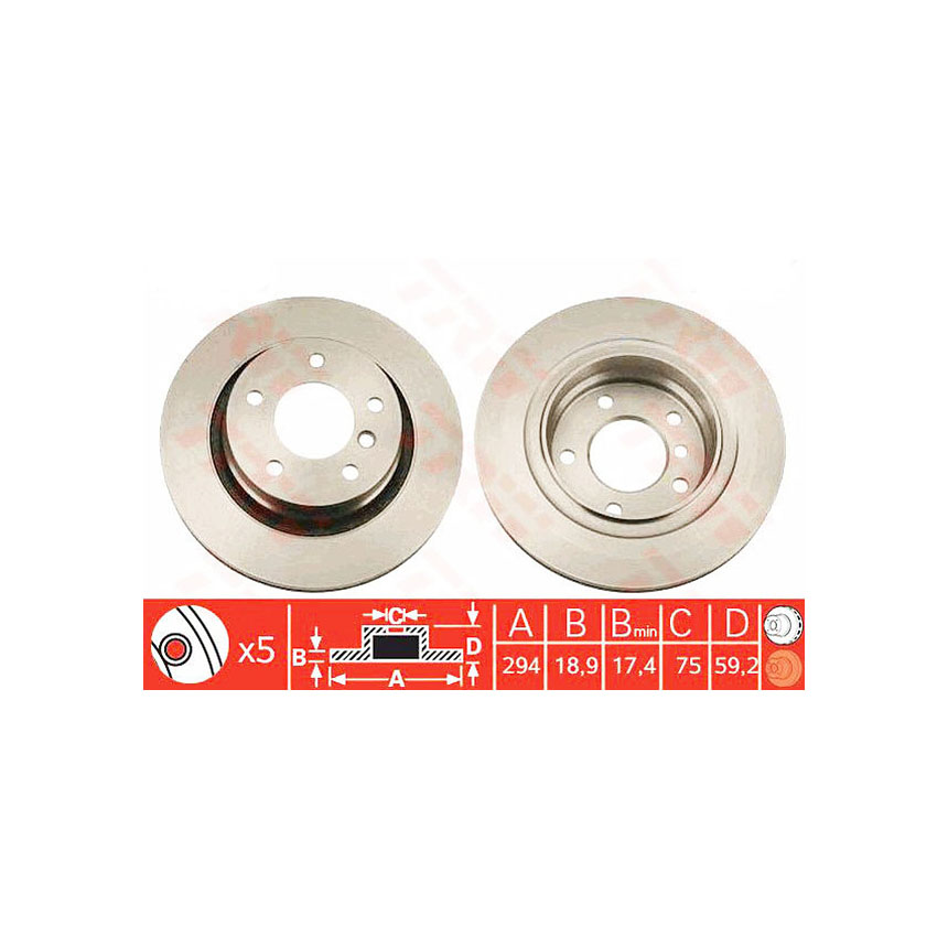 BMW 325i E46 00-05년 TRW 뒤세트 브레이크디스크 62FH