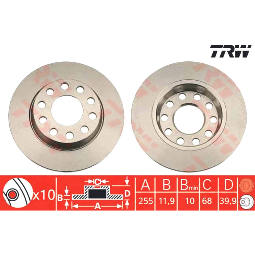 아우디 A4 3.0 8E 00-04년 TRW 뒤세트 브레이크디스크 FV6N