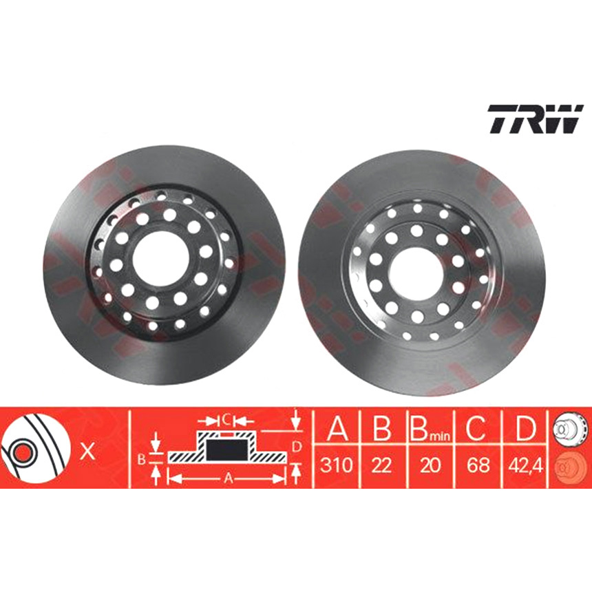 아우디 A8 3.2 FSI 4E 02-10년 TRW 뒤세트 브레이크디스크 47QG