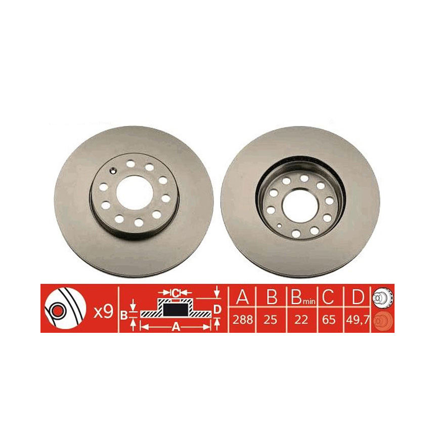 폭스바겐 골프 1.2 TSI 5G1 12-현재 TRW 앞세트 브레이크디스크 70I6