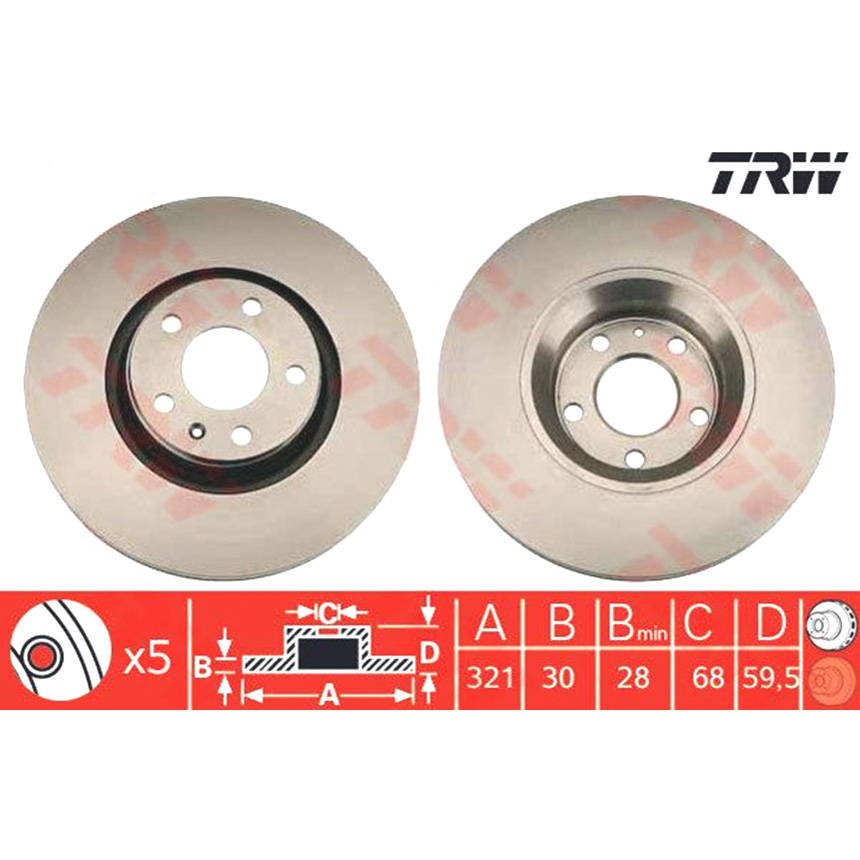 아우디 A6 4.2 FSI 4F 04-11년 TRW 앞세트 브레이크디스크 44O3