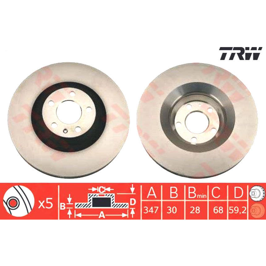 아우디 A6 4.2 FSI 4F 04-11년 TRW 앞세트 브레이크디스크 XCQN