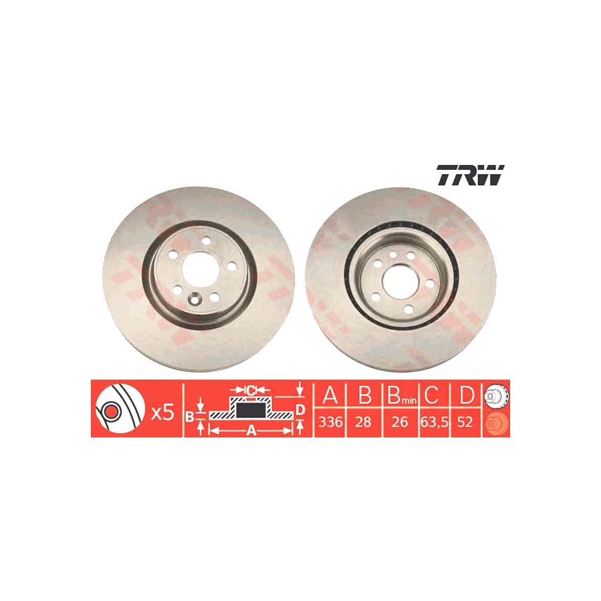 볼보 S60 T3 10-18년 TRW 앞세트 브레이크디스크 4BFX