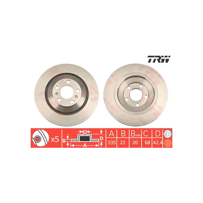 아우디 A8 3.2 FSI 4E 02-10년 TRW 뒤세트 브레이크디스크 J033