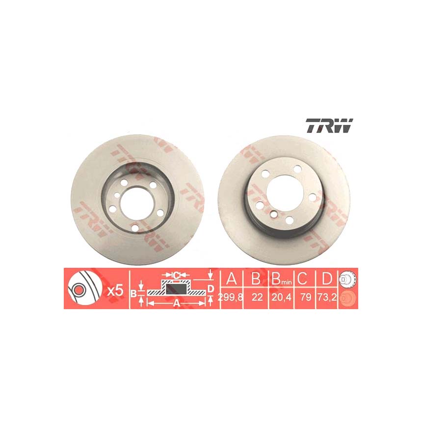 BMW 320i F30 12-18년 TRW 앞세트 브레이크디스크 5Y1B