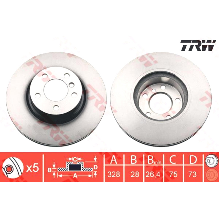 BMW X3 35i F25 10-17년 TRW 앞세트 브레이크디스크 BQ5I